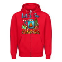 Red Let's Go Camping Coffee Mug Zipper Hoodie - FaDigitalArtStudio