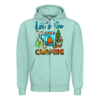 Seafoam Let's Go Camping Coffee Mug Zipper Hoodie - FaDigitalArtStudio