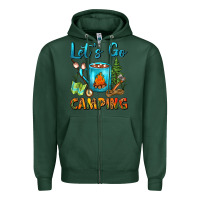 Sports Green Let's Go Camping Coffee Mug Zipper Hoodie - FaDigitalArtStudio