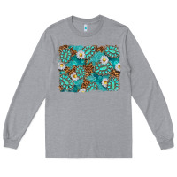 Leopard And Turquoise Gemstone Background Long Sleeve Tee | Teevron