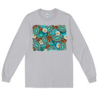 Moon Dust Leopard and Turquoise Gemstone Background Long Sleeve Tee - texasbilliewilder
