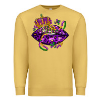 Antique Gold mardi gras lips Premium Sweatshirt - LillyAllenDesigns