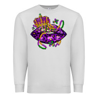 Dove Grey mardi gras lips Premium Sweatshirt - LillyAllenDesigns
