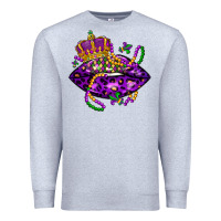 Heather Grey mardi gras lips Premium Sweatshirt - LillyAllenDesigns