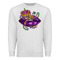 Oatmeal Heather mardi gras lips Premium Sweatshirt - LillyAllenDesigns