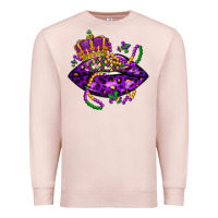 Pale Pink mardi gras lips Premium Sweatshirt - LillyAllenDesigns