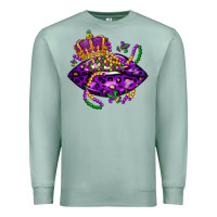 Seafoam mardi gras lips Premium Sweatshirt - LillyAllenDesigns