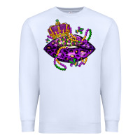 White mardi gras lips Premium Sweatshirt - LillyAllenDesigns