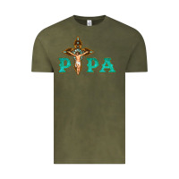 Vintage Olive Papa Jesus with Cross Vintage Tee - Bettercallsaul