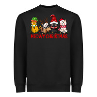 Black meowy christmas Heavyweight Sweatshirt - CowGirlArtShop