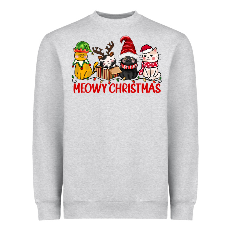Meowy Christmas Heavyweight Sweatshirt by CowGirlArtShop | Teevron