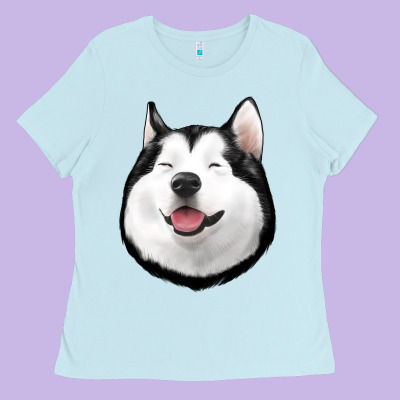 Husky Ladies Tee Designed By Jasminsmagicworld