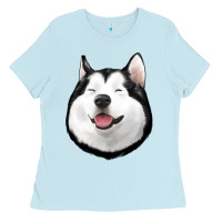 Baby Blue Husky Ladies Tee - Jasminsmagicworld