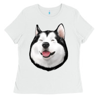 White Husky Ladies Tee - Jasminsmagicworld