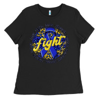 Black fight colorectal cancer Ladies Tee - NancyCooperArtShop