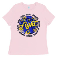 Bubblegum Pink fight colorectal cancer Ladies Tee - NancyCooperArtShop