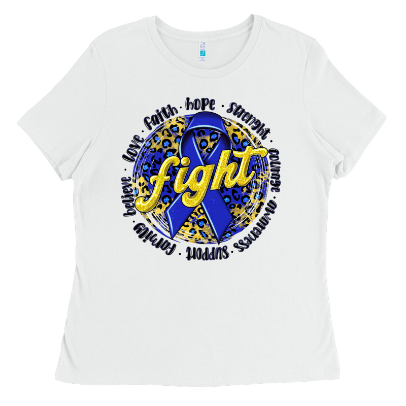 Fight Colorectal Cancer Ladies Tee by NancyCooperArtShop | Teevron