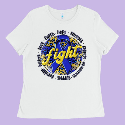 Fight Colorectal Cancer Ladies Tee Designed By Nancycooperartshop