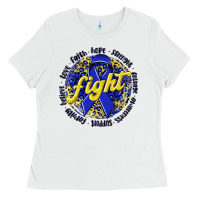 White fight colorectal cancer Ladies Tee - NancyCooperArtShop