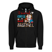 Black I Run On Coffee And Baseball Frappe Zipper Hoodie - FaDigitalArtStudio
