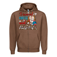 Chestnut I Run On Coffee And Baseball Frappe Zipper Hoodie - FaDigitalArtStudio