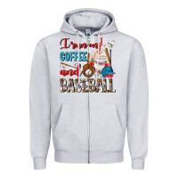 Heather Grey I Run On Coffee And Baseball Frappe Zipper Hoodie - FaDigitalArtStudio