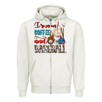 Oatmeal Heather I Run On Coffee And Baseball Frappe Zipper Hoodie - FaDigitalArtStudio