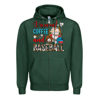 Sports Green I Run On Coffee And Baseball Frappe Zipper Hoodie - FaDigitalArtStudio