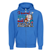 True Royal I Run On Coffee And Baseball Frappe Zipper Hoodie - FaDigitalArtStudio