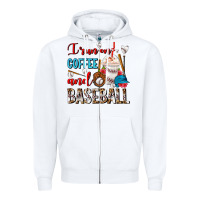 White I Run On Coffee And Baseball Frappe Zipper Hoodie - FaDigitalArtStudio