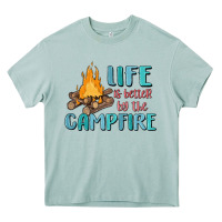 Arona life is better by the campfire Heavy Core Tee - MaliasSmallBusiness