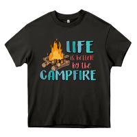 Asphalt life is better by the campfire Heavy Core Tee - MaliasSmallBusiness