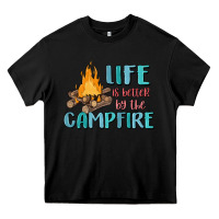 Black life is better by the campfire Heavy Core Tee - MaliasSmallBusiness