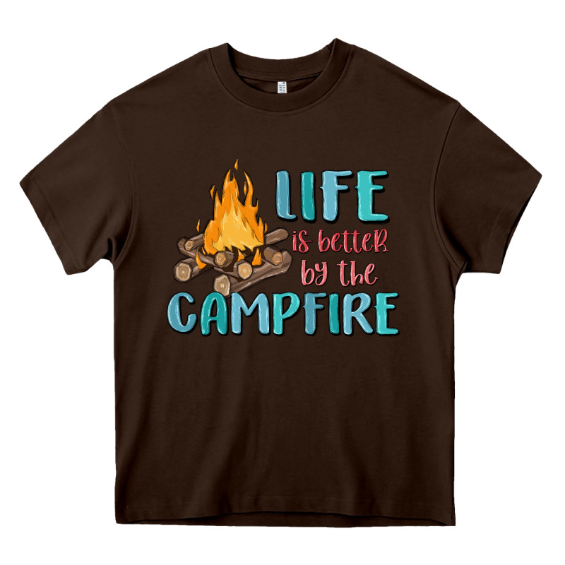 Life Is Better By The Campfire Heavy Core Tee by MaliasSmallBusiness | Teevron
