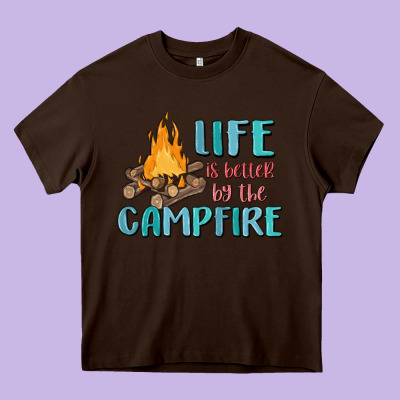 Life Is Better By The Campfire Heavy Core Tee Designed By Maliassmallbusiness