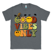 Charcoal Heather halloween good vibes only Classic Tee - BarkalooDesign