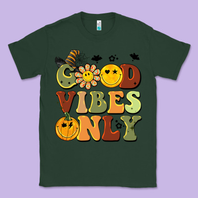 Halloween Good Vibes Only Classic Tee Designed By Barkaloodesign