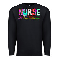 Black Nurse Coffee Scrubs Rubber Gloves Premium Sweatshirt - CowhideDigitalArt