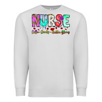 Dove Grey Nurse Coffee Scrubs Rubber Gloves Premium Sweatshirt - CowhideDigitalArt