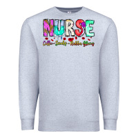 Heather Grey Nurse Coffee Scrubs Rubber Gloves Premium Sweatshirt - CowhideDigitalArt