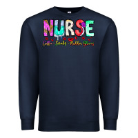 Navy Nurse Coffee Scrubs Rubber Gloves Premium Sweatshirt - CowhideDigitalArt