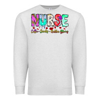 Oatmeal Heather Nurse Coffee Scrubs Rubber Gloves Premium Sweatshirt - CowhideDigitalArt