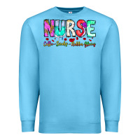 Ocean Blue Nurse Coffee Scrubs Rubber Gloves Premium Sweatshirt - CowhideDigitalArt