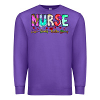 Purple Nurse Coffee Scrubs Rubber Gloves Premium Sweatshirt - CowhideDigitalArt