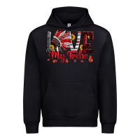 Black red black grey white love my tribe indian headdres Urban Hoodie - Artiststas