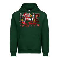 Forest Green red black grey white love my tribe indian headdres Urban Hoodie - Artiststas