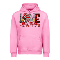 Fuchsia Pink red black grey white love my tribe indian headdres Urban Hoodie - Artiststas