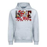 Heather Grey red black grey white love my tribe indian headdres Urban Hoodie - Artiststas