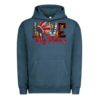 Pigment Midnight Navy red black grey white love my tribe indian headdres Urban Hoodie - Artiststas