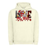 Pigment Pistachio red black grey white love my tribe indian headdres Urban Hoodie - Artiststas